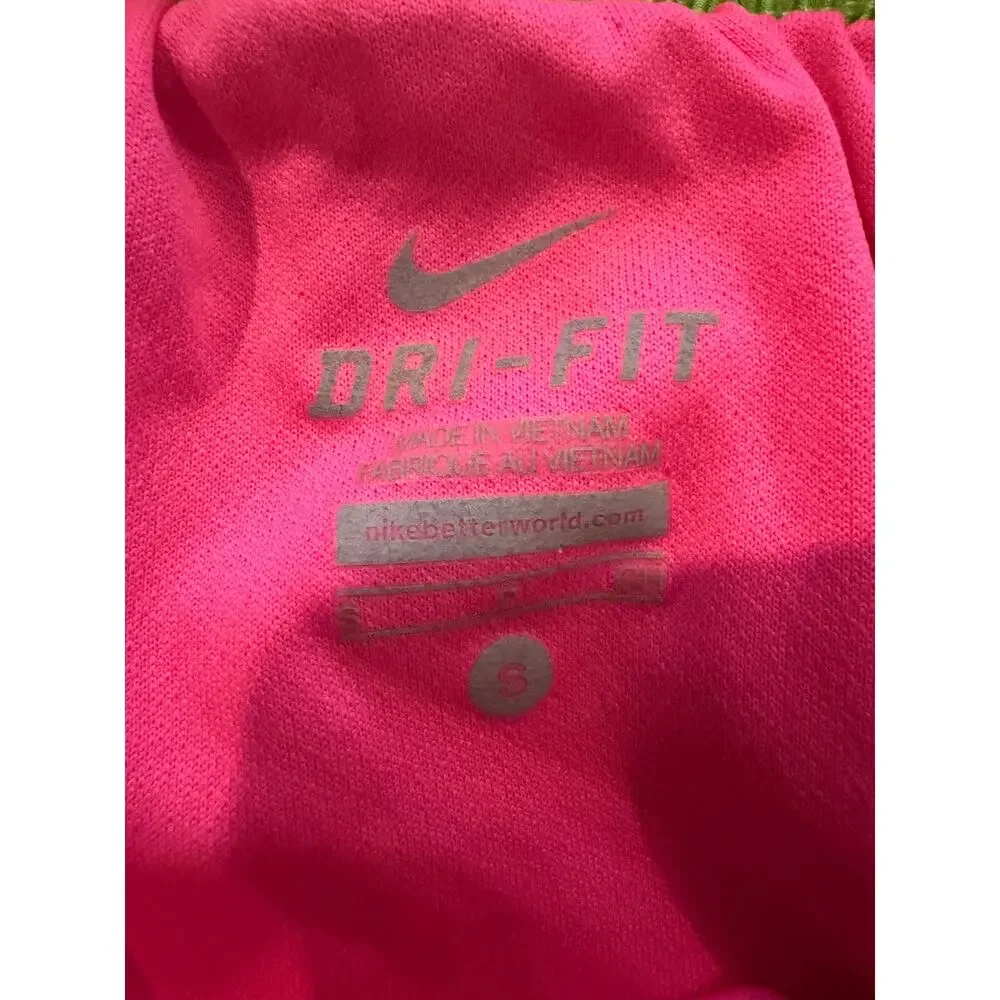 Women's Nike Tempo Dri-Fit Running Shorts Lined Green Pink Black Small Athletic